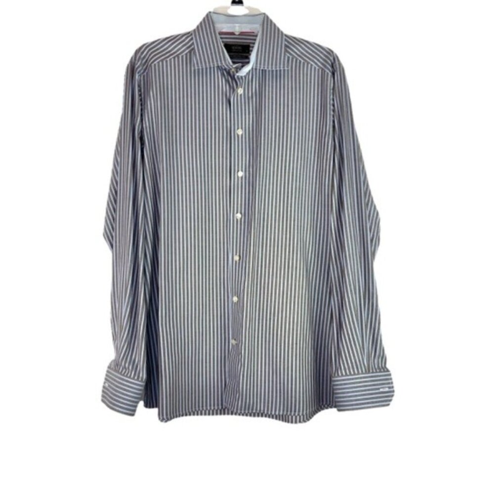 Eton Long Sleeve Button Down Shirt Vertical Stripe